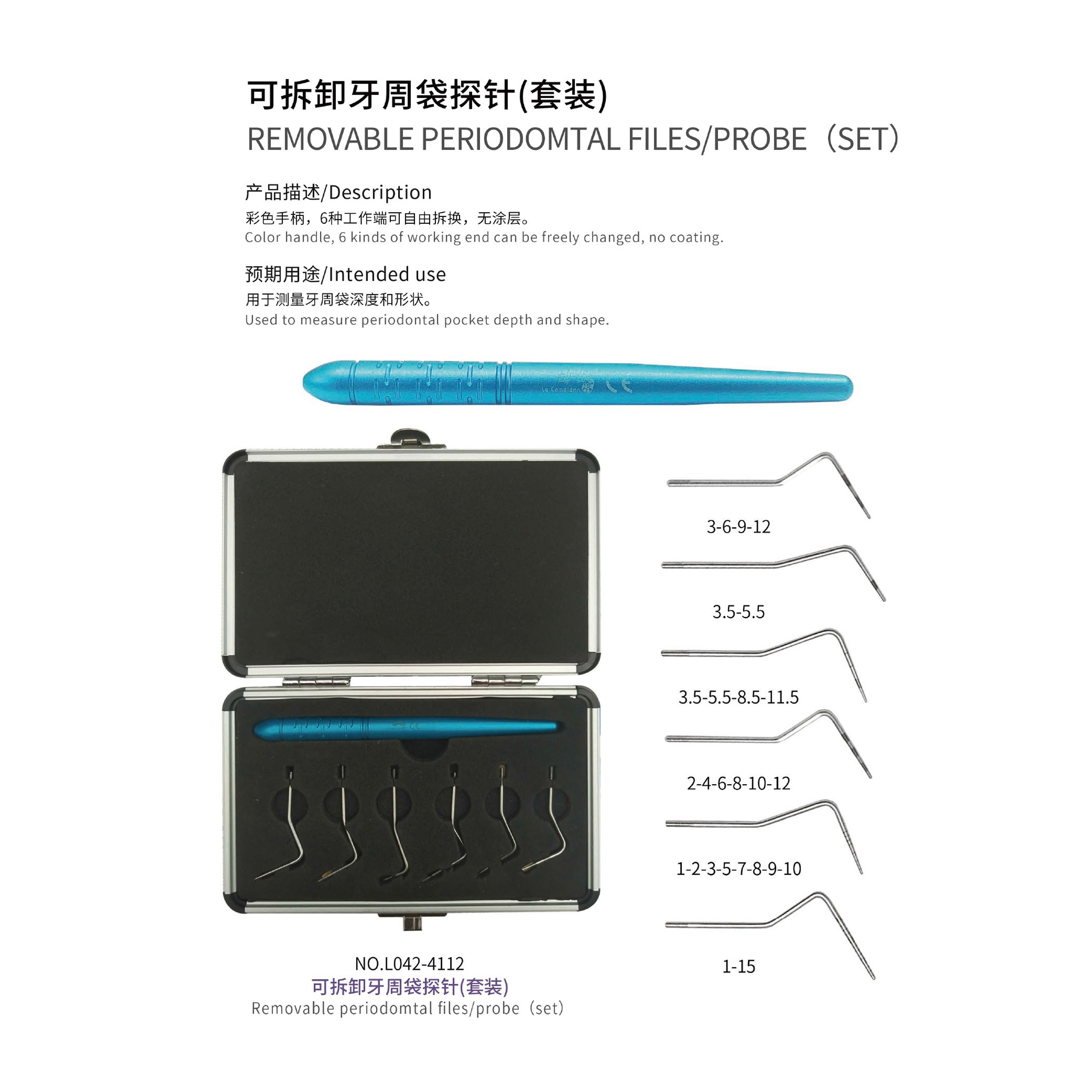 Removable periodomtal files/probe (SET), Dental Instrument